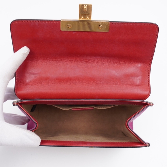 BX35 💕 GUCCI Padlock Shoulder Bag GG Coated Canvas and Leather - Picture 14 of 15